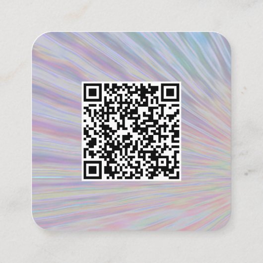 Neon Rainbow Design QR Code 7 Aangepast Vierkante Visitekaartje (Achterkant)