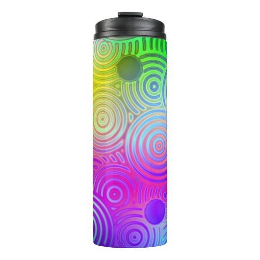 Neon Rainbow Design Thermosbeker (Voorkant)
