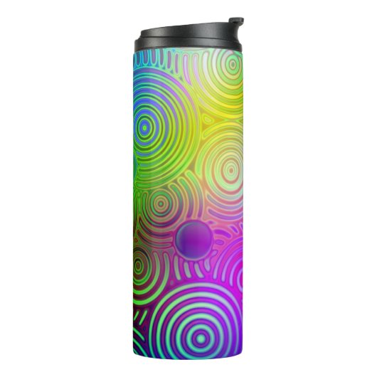 Neon Rainbow Design Thermosbeker (Gedraaid links)