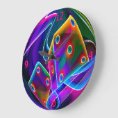 Neon Rainbow Dice Black Light Rave Grote Klok (Hoek)