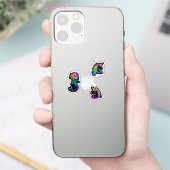 neon rainbow fantasy stickers (Telefoon)