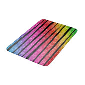 Neon Rainbow Faux Glitter Zebra Stripes Badmat (Gekanteld)