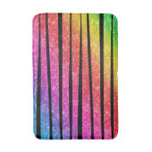Neon Rainbow Faux Glitter Zebra Stripes Badmat (Voorkant Verticaal)