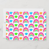 Neon Rainbow Foto Dubbele Afstudeerfeest Kaart (Achterkant)