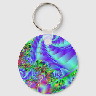 Neon Rainbow Fractal Art Sleutelhanger