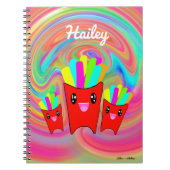 Neon Rainbow French Fries Spiral Photo Notebook Notitieboek (Voorkant)
