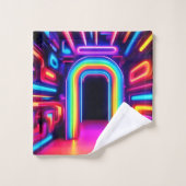 Neon Rainbow Gateway Bad Handdoek (Wasdoekje)