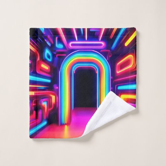 Neon Rainbow Gateway Bad Handdoek (Wasdoekje)