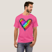 Neon Rainbow Heart EDM-Shirt T-shirt (Voorkant volledig)