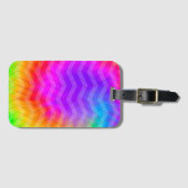Neon Rainbow Herringbone Gift Bag Bagagelabel (Voorkant (horizontaal))