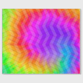 Neon Rainbow Herringbone Gift Bag Cadeaupapier (Vlak)