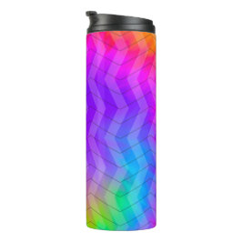 Neon Rainbow Herringbone Gift Bag Thermosbeker