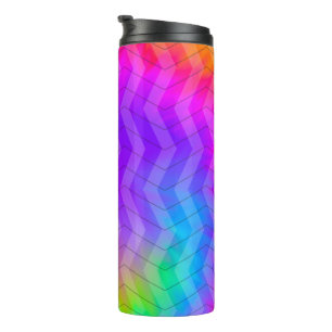 Neon Rainbow Herringbone Gift Bag Thermosbeker