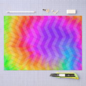 Neon Rainbow Herringbone Gift Bag Tissuepapier (Craft)