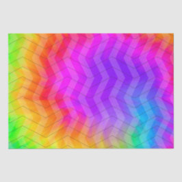 Neon Rainbow Herringbone Gift Bag Tissuepapier
