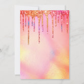 Neon Rainbow Holographic Glitter Drift Birthday Kaart (Achterkant)