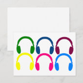  Neon Rainbow-hoofdtelefoons Bedankkaart (Voorkant / Achterkant)