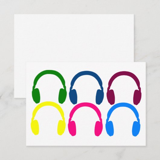  Neon Rainbow-hoofdtelefoons Bedankkaart (Voorkant / Achterkant)