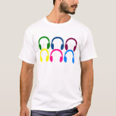  Neon Rainbow-hoofdtelefoons T-shirt (Voorkant)