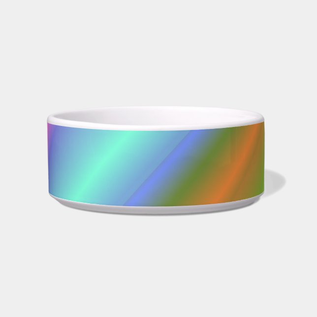 neon rainbow kattenkookplaat voerbakje (Voorkant)