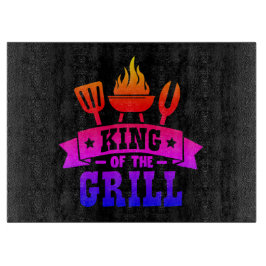 Neon Rainbow King of the Grill Snijplank