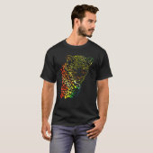 Neon Rainbow Leopard Gezicht Kunstwerk T-shirt (Voorkant volledig)