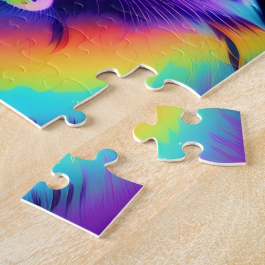 Neon Rainbow Leopard Legpuzzel (Zijkant)