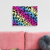 Neon Rainbow Leopard Pattern Print (Insitu (Woonkamer))