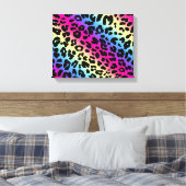 Neon Rainbow Leopard Pattern Print (Insitu (Slaapkamer))