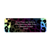 Neon Rainbow Leopard Pattern Print Etiket (Voorkant)