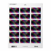 Neon Rainbow Leopard Pattern Print Etiket (Full Sheet)