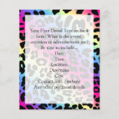 Neon Rainbow Leopard Pattern Print Flyer (Achterkant)
