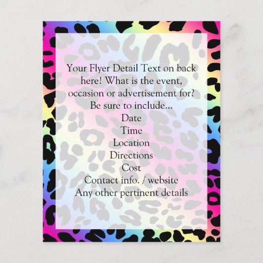 Neon Rainbow Leopard Pattern Print Flyer (Achterkant)