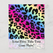 Neon Rainbow Leopard Pattern Print Flyer (Voorkant)