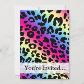 Neon Rainbow Leopard Pattern Print Kaart (Voorkant)