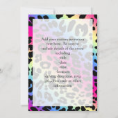 Neon Rainbow Leopard Pattern Print Kaart (Achterkant)