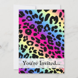 Neon Rainbow Leopard Pattern Print Kaart