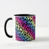 Neon Rainbow Leopard Pattern Print Mok (Links)
