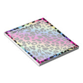 Neon Rainbow Leopard Pattern Print Notitieblok (Schuin)
