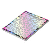 Neon Rainbow Leopard Pattern Print Notitieblok (Linkerzijde)