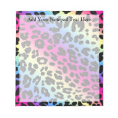 Neon Rainbow Leopard Pattern Print Notitieblok (Voorkant)