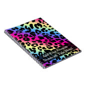 Neon Rainbow Leopard Pattern Print Notitieboek (Rechterzijde)