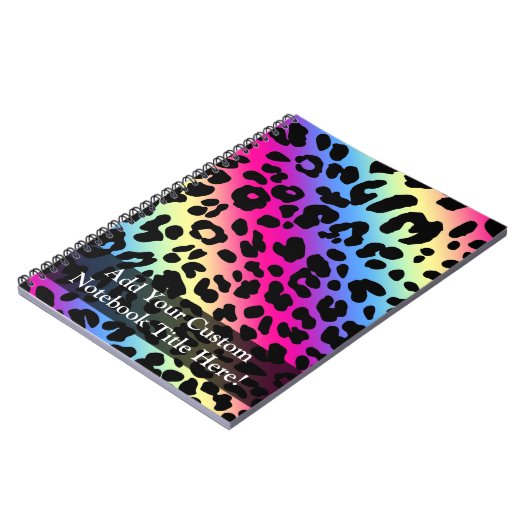 Neon Rainbow Leopard Pattern Print Notitieboek (Linkerzijde)