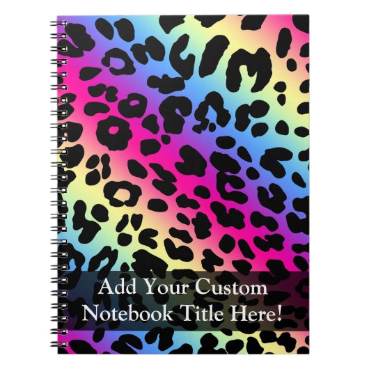 Neon Rainbow Leopard Pattern Print Notitieboek (Voorkant)