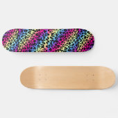 Neon Rainbow Leopard Pattern Print Persoonlijk Skateboard (Horizontaal)