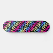 Neon Rainbow Leopard Pattern Print Persoonlijk Skateboard (Horizontaal)