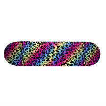 Neon Rainbow Leopard Pattern Print