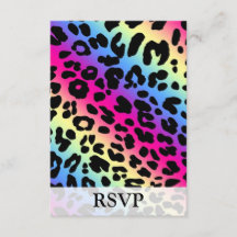 Neon Rainbow Leopard Pattern Print