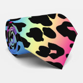 Neon Rainbow Leopard Pattern Print Stropdas (Opgerold)