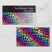 Neon Rainbow Leopard Pattern Print Visitekaartje (Voorkant / Achterkant)
